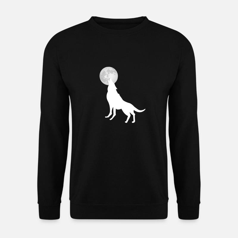 Loup hurle à la lune - Sweat-shirt Unisexe - noir