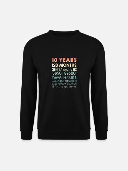 10th Birthday T Shirt - 10 Years Of Being Awesome - Unisex Pullover - Schwarz