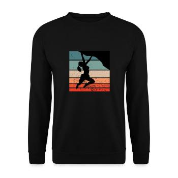Climbing mountain mountains hiking climbing wall - Unisex Sweatshirt - black - Front - Alina (178cm) & Michal (187cm)