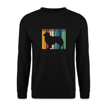 Retro Australian Shepherd Shirt - Vintage Style - - Unisex Sweatshirt - black - Front - Alina (178cm) & Michal (187cm)