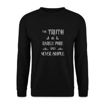 Die Wahrheit ist selten rein und niemals einfach Oscar - Unisex Pullover - Schwarz - Vorne - Alina (178cm) & Michal (187cm)
