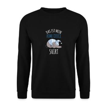 Mein Home Office Shirt Elefant Bürohumor Geschenk - Unisex Pullover - Schwarz - Vorne - Alina (178cm) & Michal (187cm)