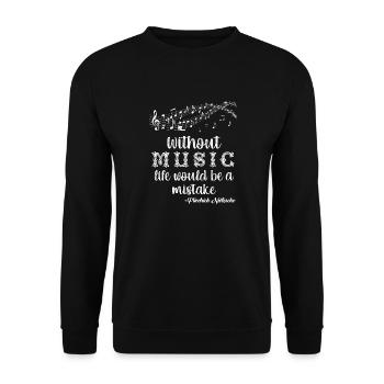 Ohne Musik wäre das Leben ein Fehler Nietzsche - Unisex Pullover - Schwarz - Vorne - Alina (178cm) & Michal (187cm)