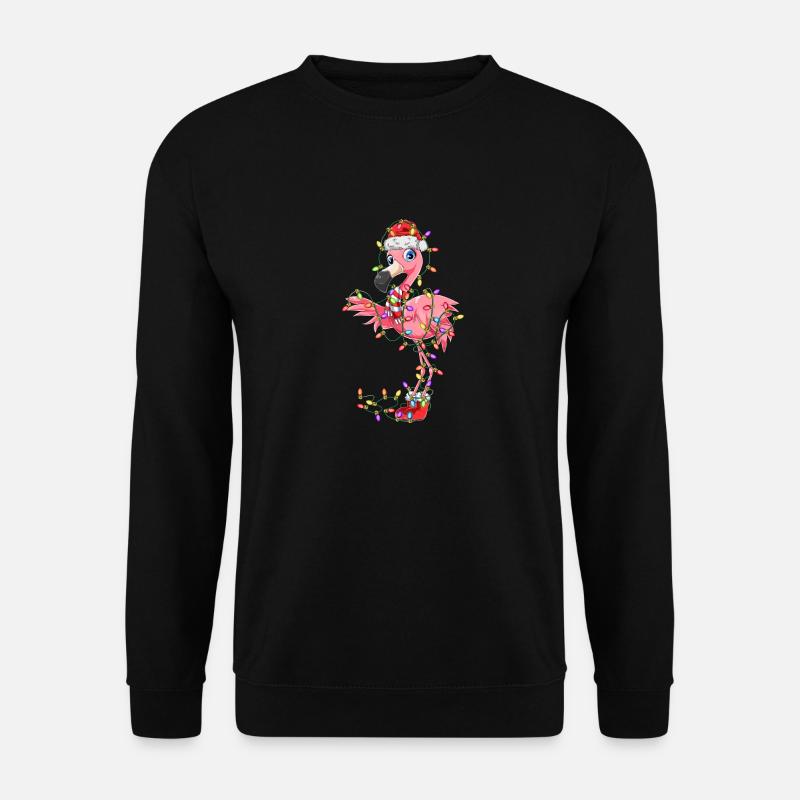 Flamingo Weihnachten Geschenk Pinker Flamingo - Unisex Pullover - Schwarz