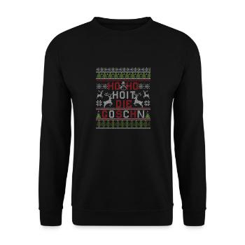 Ho Ho Hoit Di Goschn - Unisex Pullover - Schwarz - Vorne - Alina (178cm) & Michal (187cm)