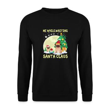 Carlin moi en attendant le Père Noël - Sweat-shirt Unisexe - noir - Devant - Alina (178cm) & Michal (187cm)