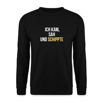 Bauarbeiter Geschenk Tiefbau - Unisex Pullover - Schwarz - Vorne - Alina (178cm) & Michal (187cm)