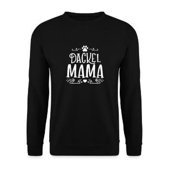 Dachshund Mama typography for short-haired dachshund, wire-haired - Unisex Sweatshirt - black - Front - Alina (178cm) & Michal (187cm)