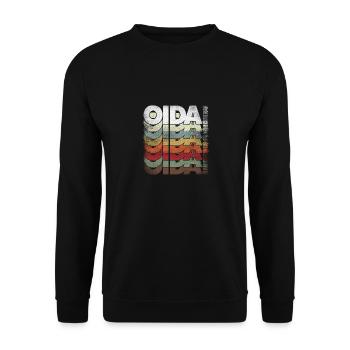 Retro OIDA! – Cooles Statement für Österreich-Fans - Unisex Pullover - Schwarz - Vorne - Alina (178cm) & Michal (187cm)