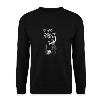 Nie mehr Schule – für Abiturienten und Maturanten - Unisex Pullover - Schwarz - Vorne - Alina (178cm) & Michal (187cm)