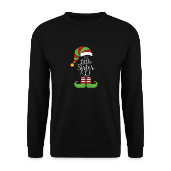 The Little Sister Elf-Christmas Family Matching - Unisex Pullover - Schwarz - Vorne - Alina (178cm) & Michal (187cm)