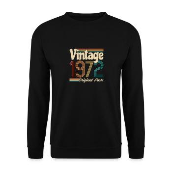 Cadeau pour les personnes nées en 1972 - Rétro, Vintage - Sweat-shirt Unisexe - noir - Devant - Alina (178cm) & Michal (187cm)