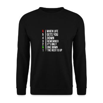 Motorbike Motorcycle Gears - When Life Gets You - Unisex Sweatshirt - black - Front - Alina (178cm) & Michal (187cm)