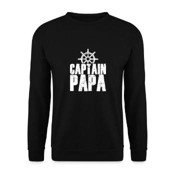 Captain Papa Captain Rudder - Unisex Sweatshirt - black - Front - Alina (178cm) & Michal (187cm)