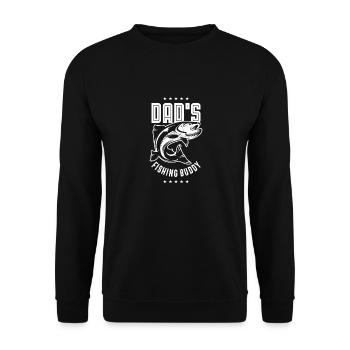 Dad Fishing Buddy - Unisex Pullover - Schwarz - Vorne - Alina (178cm) & Michal (187cm)