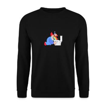 Funny puking clown rainbow gift - Unisex Sweatshirt - black - Front - Alina (178cm) & Michal (187cm)