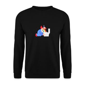 Funny puking clown rainbow gift - Unisex Sweatshirt - black - Front - Alina (178cm) & Michal (187cm)