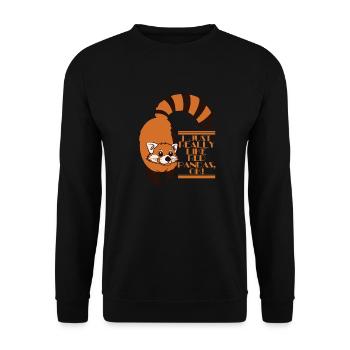 Red Panda - I Just Really Like Red Pandas, Ok! - Unisex Pullover - Schwarz - Vorne - Alina (178cm) & Michal (187cm)