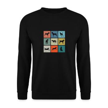 Dogo Argentino silhouette vintage - Unisex Sweatshirt - black - Front - Alina (178cm) & Michal (187cm)