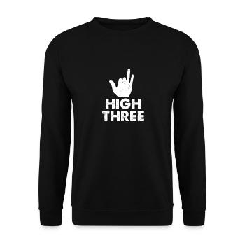 High three - finger amputee funny - Unisex Sweatshirt - black - Front - Alina (178cm) & Michal (187cm)