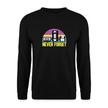 Vergessen Sie niemals die vhs-Kassetten-Diskette - Unisex Pullover - Schwarz - Vorne - Alina (178cm) & Michal (187cm)