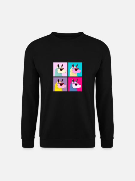 Pop-Art - Llama With Sunglasses - Unisex Sweatshirt - black