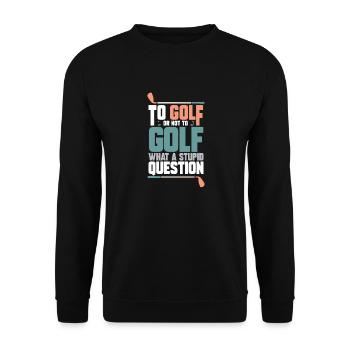 golf golfer golfschläger golfspieler geschenkidee - Unisex Pullover - Schwarz - Vorne - Alina (178cm) & Michal (187cm)