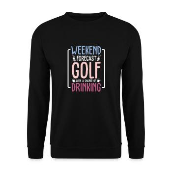 golf golfer golfschläger golfspieler geschenkidee - Unisex Pullover - Schwarz - Vorne - Alina (178cm) & Michal (187cm)