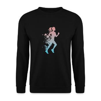 jogging runner marathon sport jogger - Sweat-shirt Unisexe - noir - Devant - Alina (178cm) & Michal (187cm)