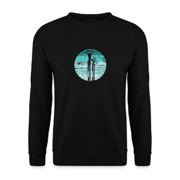 Trompete - Unisex Pullover - Schwarz - Vorne - Alina (178cm) & Michal (187cm)