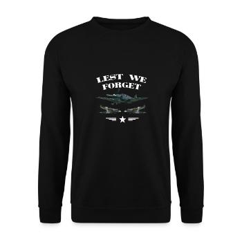 Read We Forget Spitfire British Legion Veteran - Unisex Sweatshirt - black - Front - Alina (178cm) & Michal (187cm)