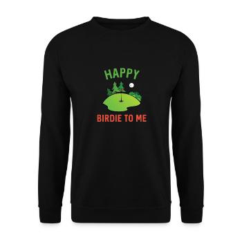 Lustiger Golf Happy Birdie zu mir Golfer Dad Onkel - Unisex Pullover - Schwarz - Vorne - Alina (178cm) & Michal (187cm)