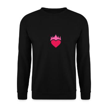 Coeur d'amour chaud flammes cadeau de la saint-valentin - Sweat-shirt Unisexe - noir - Devant - Alina (178cm) & Michal (187cm)