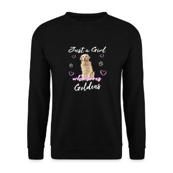 Golden Retriever Geschenkidee Hund Welpe Retriever - Unisex Pullover - Schwarz - Vorne - Alina (178cm) & Michal (187cm)