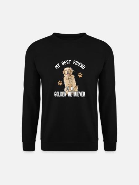 Cartoon Golden Retriever Gift Idea Dog Puppy R - Unisex Sweatshirt - black