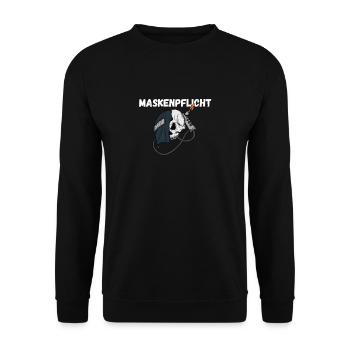 Schweißer Metallbauer Schlosser Maskenpflicht - Unisex Pullover - Schwarz - Vorne - Alina (178cm) & Michal (187cm)