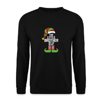 The Little Brother Elf - Unisex Sweatshirt - black - Front - Alina (178cm) & Michal (187cm)