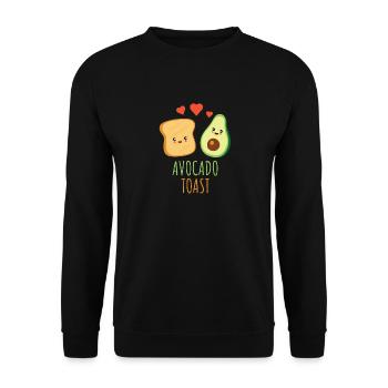 Avocado Toast Cute Faces Kawaii - Unisex Sweatshirt - black - Front - Alina (178cm) & Michal (187cm)