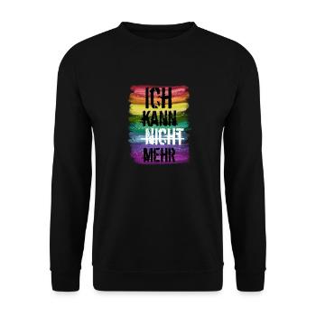 Ich kann (nicht) mehr Motivation - Unisex Pullover - Schwarz - Vorne - Alina (178cm) & Michal (187cm)