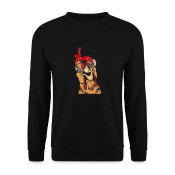 Poulet poulets foulard bandana lunettes poulet maman - Sweat-shirt Unisexe - noir - Devant - Alina (178cm) & Michal (187cm)