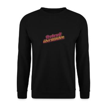 Probezeit Bestanden Festeinstellung Beamter - Unisex Pullover - Schwarz - Vorne - Alina (178cm) & Michal (187cm)