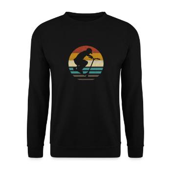 Trottinette acrobatique trottinette trottinette rétro vintage - Sweat-shirt Unisexe - noir - Devant - Alina (178cm) & Michal (187cm)