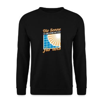 Solarenergie Sonnenstrom Solarstrom Photovoltaik - Unisex Pullover - Schwarz - Vorne - Alina (178cm) & Michal (187cm)