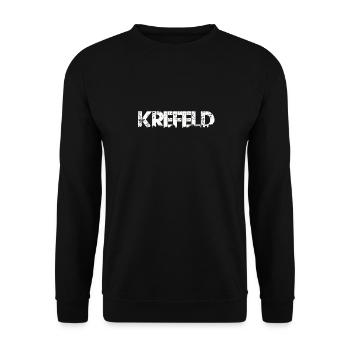 Krefeld meine Stadt - Skyline Schriftzug - Unisex Pullover - Schwarz - Vorne - Alina (178cm) & Michal (187cm)