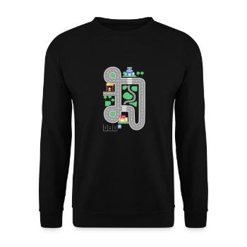 Chemise de carte routière de piste de voiture de course pour papa - Standard - Sweat-shirt Unisexe - noir - Devant - Alina (178cm) & Michal (187cm)