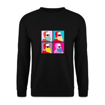 Pop-Art – Santa Claus With Sunglasses - Unisex Sweatshirt - black - Front - Alina (178cm) & Michal (187cm)