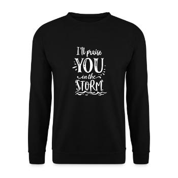 Je te louerai dans la tempête - Sweat-shirt Unisexe - noir - Devant - Alina (178cm) & Michal (187cm)