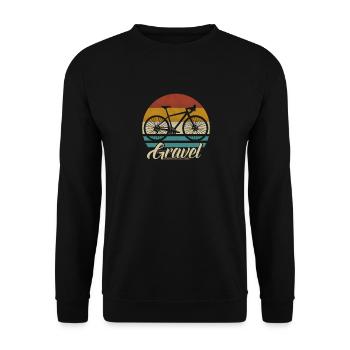 Gravelbike Gravel Road Bike Bike Gift retro - Unisex Sweatshirt - black - Front - Alina (178cm) & Michal (187cm)