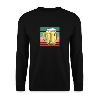 Vintage Retro Bier Glas - Unisex Pullover - Schwarz - Vorne - Alina (178cm) & Michal (187cm)