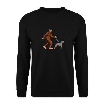 Lustiges Bigfoot Walking Weimaraner Hundehemd - Sasqu - Unisex Pullover - Schwarz - Vorne - Alina (178cm) & Michal (187cm)